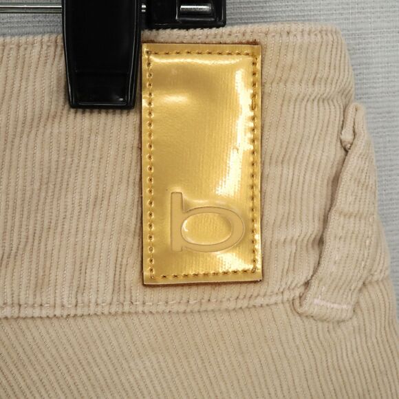 Bebe Pants Womens 25 Waist Beige Stretch Corduroy Ankle Crop Low Rise Pockets - Picture 9 of 15